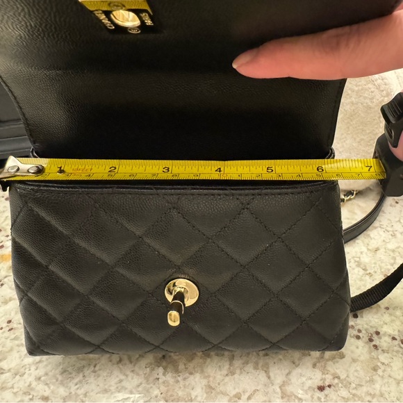 Chanel Black Quilted Grained Calfskin Mini Bag with Top Handle Gold Hardware - Picture 12 of 12